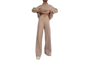 Minetom Tuta da Ginnastica Donna Tute Pullover a Collo Alto Maglione + Pantaloni Set Training Sportivo a Maglia Completo Sportswear 2 Pezzi