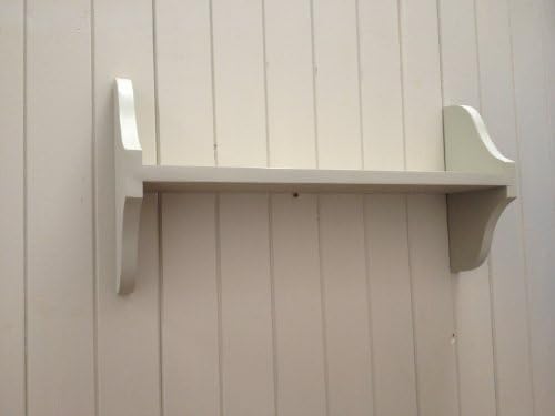 Single Tier Solid Pine Wall Shelf - Various Sizes and Finishes (Shabby Chic Distressed White Wash, 30")