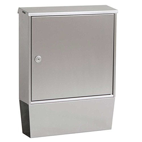 Preisvergleich Produktbild Max Knobloch Edelstahl Briefkasten mit Zeitungsrolle Portland 12 Liter