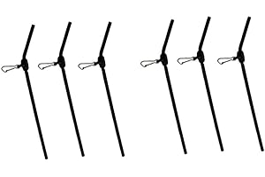 BLNTACKLE76 Set (6-9 pieces) Jenzi Anti Tangle Boom with Carabiner, Fishing Anti Tangle Boom Curved Black 5 cm, 8 cm or 12 cm, Carp Feeder + Free Petri Sticker (8 cm)