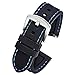 Produktbild Pbcode Silikon-Uhrenarmband 24mm Schnellverschluss für Uhr Smartwatches Schwarz (Blue Stitching Black Buckle)