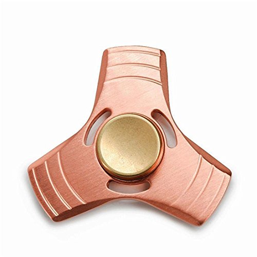 Centrawin Long Spin Time Finger Spinner with 3 min and More Zinc Alloy Hand Spinner Triangle Fidget Stress Reducer Toy ( Rose Pink )
