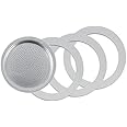Tredoni 3 Rubber Seals/Rings+Filter -Replacement- Size 3 Cup Espresso Coffee Maker Moka Pot- 6.5cm (3 Cup)