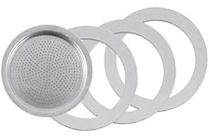 Tredoni 3 Joints/Anneaux en Caoutchouc +Filtre -Remplacement- Tailles 1,2,3,6,9,14 Tasses Cafetière Expresso Moka Pot- 5,5cm (2 Tasses)