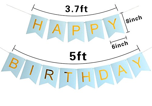Happy Birthday Wand Banner, Chic Weiß/Hot Pink und Gold Party Dekorationen, vielseitig, schön, Schwalbenschwanz Wimpelkette Flagge Girlande Ideen überraschen. - 3