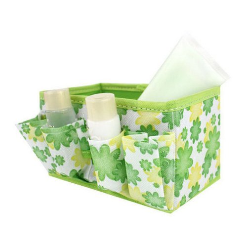 Preisvergleich Produktbild TPulling Tasche Bright Make-up Kosmetik Aufbewahrungsbox Organizer Faltbare Stationäre Container (grün)