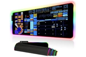 DESIGNFULLPRINT Trekkie Trekker Extra Large Thick Mouse pad for Desk, Sci-fi Control Console Display Led Desk Mat, SciFi Gifts Gamer RGB Mousepad Led, Laptop Pad Game Mat, Gaming Computer Accessories, Room Decor KMH