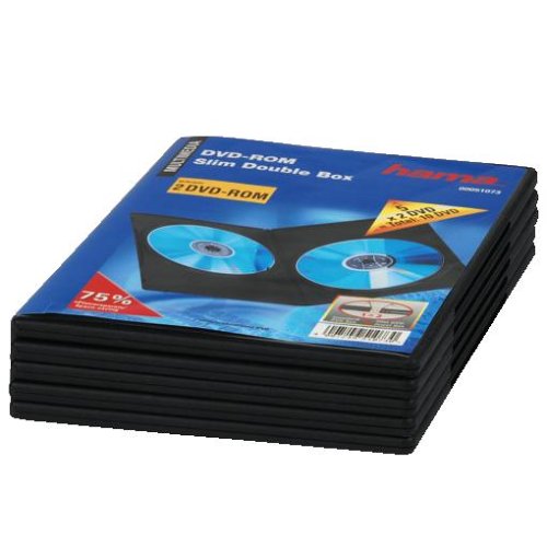 Hama DVD-ROM-Doppel-Leerhülle Slim 5, Schwarz