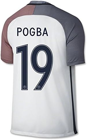 2016 Hot France 19 POGBA Away Football Soccer Jersey In White