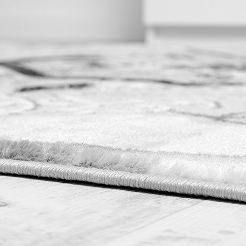 Designer Teppich Mit Glitzergarn Kurzflor Gemustert Grau Schwarz Anthrazit Weiß, Grösse:120×160 cm - 3
