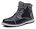 Produktbild AX BOXING Winterstiefel Schneestiefel Waterproof Leather Warm Winterschuhe Stiefelette Outdoor Boots Arbeitsschuhe Arbeitsstiefel Herren Size 41-46 Walking,Hiking,Freizeit (43 EU, A7302-Schwarz)