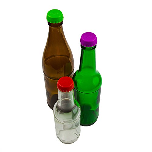 12er SET Silikon–Kronkorken zur EM, WM, Olympia, Beer saver, Bier–Kapseln, Flaschenverschluss, passt auf jede Flasche, Caps, Wein–und Saftflaschen, Pulle, Deckel, Farbe: Schwarz, rot, orange - 4