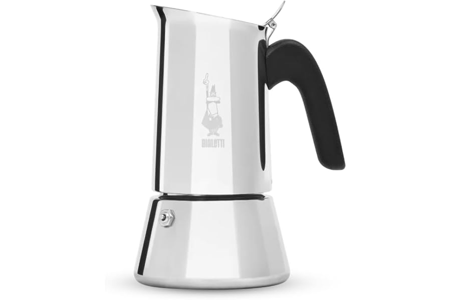 Bialetti Cafetera Venus, Mango Anti-escaldaduras, Apta para Inducción, 6 Tazas (235ml), Acero Inoxidable