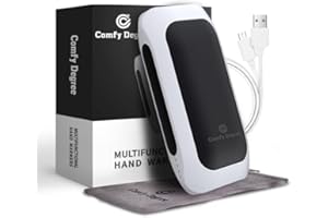 ComfyDegree Rechargeable Hand Warmers 5200mAh Power Bank, Electric Hand Warmer Double-sided Heating Portable USB Mobile External Battery Charger Best Gift in Winter for Women, Man (Black)