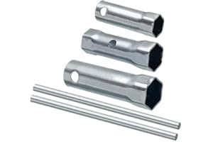 TA-VIGOR 3Pcs Spark Plug Socket Wrench Set, Double-Ended Spanner with T-Handle Bars Carbon Steel Ignition Tool Kit for Auto Motorcycle Tiller (16mm, 17/19mm, 21mm)