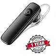 DUETMI Latest Pure Wireless Single Ear Bluetooth Headphones, Headset with Mic and Sound Button Earphone for Mi Note 5/6/7 Pro, 6A, Y2, A2, A1, Y3 All Smartphones (Black)