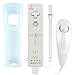 Produktbild Althemax Wii Reomote Plus, Wii Controller mit Nunchuck Eingebauter Motion Plus Vibrationsmotor mit Silicon Case Handschlaufe für XW05 Nintendo Wii und Wii U Weiß