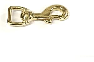CHURCH PRODUCTS UK Solid Brass Swivel Trigger Hook/Clips Heavy Duty Square Ended x1 for 16mm Dog Leads, Webbings, Leather, Horse Reigns (16mm)