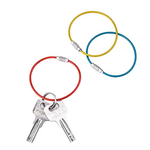 eBoot 2 mm farbige Stahldraht Keychain Kabel Schlangenkette Schluesselring Spiraldraht, 14 Stück - 4