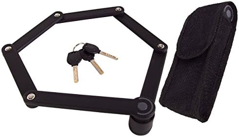 85 cm PVC coated, folding bicycle lock with 3 keys and carry bag for bikes, e-bikes, motorcycles, motorbikes, pram and bicycles