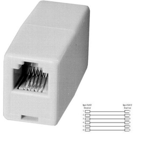 Vivanco TTA12 Telefonadapter 6P6C RJ12 Kuppl. - Kupp -