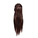 Hairginkgo 26"- 28" Cosmetology Mannequin Manikin Synthetic Fiber Training Head Doll Head with Clamp (Dark Brown)