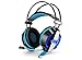 Produktbild LANMEI Computer Gaming Headset mit Anti-Lärm-Subwoofer-Headset (Farbe : Blau)