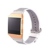 Hunpta@ Mode Sport Nylon Armband mit Metallverbindern für Fitbit Ionic (240 mm) (Weiß)