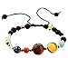 Produktbild Mypace Silber Gold 925 Armreif Für Damen Herren Armband Galaxy Solar System Acht Planeten Thema Naturstein Beaded Mode