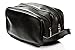 Produktbild Bilson Kulturbeutel Herren Leder schwarz mit Doppeltasche - Hochwertige Kulturtasche Herren aus echtem, glatten Nappaleder * Reise-Necessaire / Waschtasche / Toilettenbeutel mit Halteschlaufe *