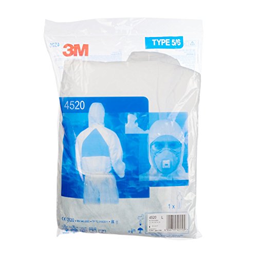 3M Deutschland GT 4520L Schutzanzug Typ 5/6 Größe L, Weiß / Grün - 3