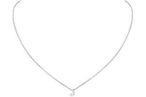 ChicSilver Initial A-Z Letter Choker Necklace for Women 925 Sterling Silver/Gold Plated Monogram Name Jewellery 16+2 Inch Extend Chain(with Gift Box)