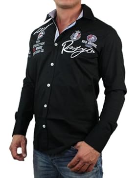 Redbridge by Cipo & Baxx Herren Hemd Shirt R-2130 langarm 4007, schwarz Neu
