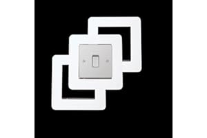 LICHI 3 Count Acrylic Single Luxury Simple Modern Light Switch Surround Socket Switch Sticker Cover Solid Color - White