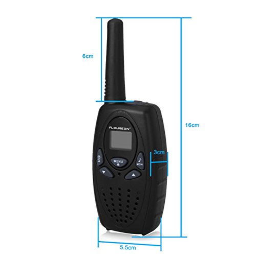 FLOUREON Black Walkie Talkies for Kids, 2-Way Radio with Long Distance Range, Toy Walky Talky for Home/Supermarket/Festival -Black
