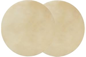 Ausla Parches de Piel de Oveja para Tambores Bongo y Africanos, 22,86 cm, Beige, 2 Piezas