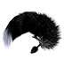 Produktbild ZEZKT-Erotik Anal Butt Plug Edelstahl Steckern für Erwachsene Nutzung Mini süßem Künstliche Wolle Fox Tail Plug seidig glatten Butt Plug Dildo Premium Stahl Klein Anal Plug Schwarz Fox Tail (Schwarz)