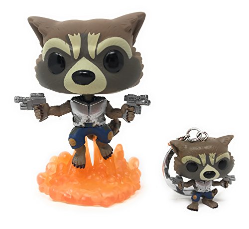 Funky POP Guardians of the Galaxy Rocket Raccoon Vinyl Figure & Pocket Pop Keychain Bundle
