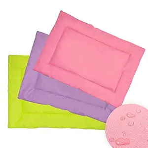 Downtown Pet Supply Two-Toned Waterproof Comfort Crate Mat Beds for Indoor/Outdoor Use (Light and Dark Pink, X-Small)