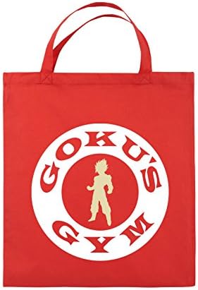 Comedy Bags - SON GOKU'S GYM - jute bag - short handles - 38x42cm - Colour: red / white-beige