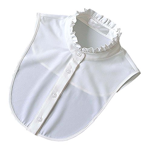 Black Temptation Chemise Blanche Faux col Chemise Classique Blanche de Mode Faux col, Blanc