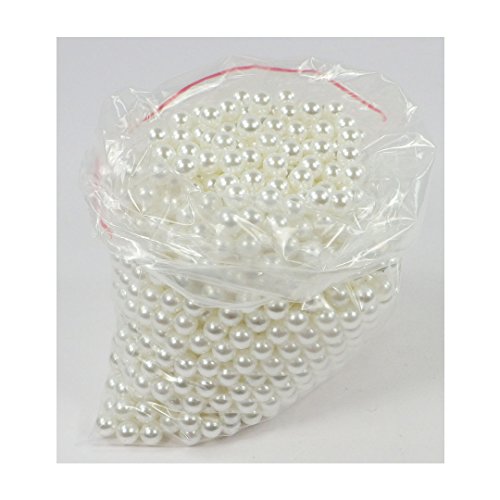 1300 Stück hochwertige nachgebildete lose Perlen Perle Dekoperlen Kunststoffperlen ohne Loch 8mm weiß ivory snow white snowhite - 2