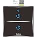 Produktbild Smart Home Wall Light Switch 2 Gang, WIFI Touch Sensitive, Glass Finish Remote Control Lights,Compatible with Alexa Echo/ Google Home, support Android and IOS APP (2-Gang, Black)