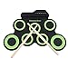 Produktbild Uarter Roll up Electric Drum Kit Foldable Electronic Drum Set Silicone Drum Pad with 2 Drum Sticks, Green
