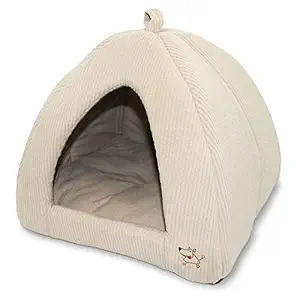 Best Pet Supplies Pet Tent-Soft Bed for Dog and Cat Beige Corduroy, 16 x 16 x H:14