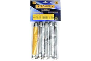 MB KIT PIPE RACCORD CONDUITE TUYAU EAU - GAZ FLEXIBLE EXTENSIBLE INOX CHAUDIÈRE CUISINE - MEGA PROMO 1 gas 1/2"mf uni 11353 2x1/2"mf 2x3/4"mf acqua dm 174 Kit tubi flessibili estensibili small caldaia.