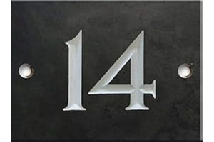 NUMBERS & NAMES BY ATLANTIC HARDWARE Engraved Slate House number sign - 1 to 99 (select your number here) - number 14 (Same Day Dispatch by 1st class Post!!!)
