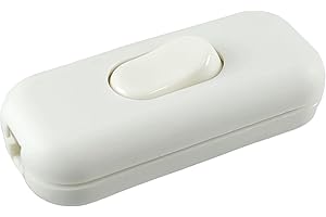 MWMS Interruttore intermedio bianco, 3 poli (2) alloggiamento e contatti con viti, 6 A, 250 V, interruttore a filo con bilanciere ON/OFF adatto per LED