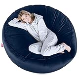 Lounge Pug, Canapé Pouf Géant 'Grande Mammouth', Pouf Canapé, Gros Pouf, Velours Bleu Marine