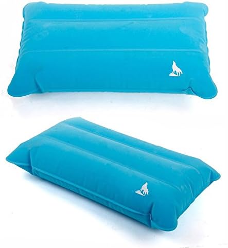 JDYee KINDOYO 1X Travel Pillow Inflatable Neck Pillow - Velvet Velour Snug Comfort Neck Support Cushion Massager for Cars, Buses, Trains, Office, Traveling, TV, Reading, Sleep (Rolls Up Small)